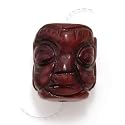 Brown Jade" Serpentine Tiki Head Focal Bead Pendant 23mm