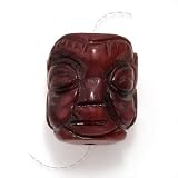 Brown Jade Serpentine Tiki Head Focal Bead Pendant 23mm