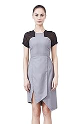 Cotton/Polyester Sleeveless Short Fitted Mesh  Dress