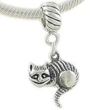 Sterling Silver CHESHIRE CAT Wonderland Bead CHARM fits Pandora Biagi Bracelet GIFT BOXED