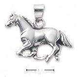 Sterling Silver Galloping Horse In Motion Charm