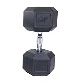 Cap Barbell Rubber Coated Hex Dumbbell with Contoured Chrome Handle (80-Pound)