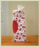 Baby Bib & Burp Cloth Gift Set - Crisp White with Cherries and Polka Dots