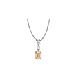 Sterling Silver Champagne and White Cubic Zirconia Necklace