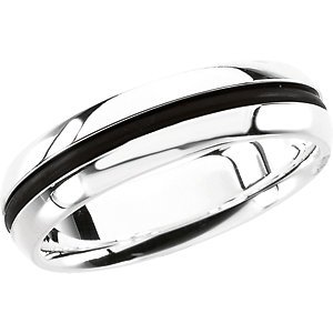 Genuine IceCarats Designer Jewelry Gift Sterling Silver Wedding Band Ring Ring. Size 11.00;P;Gents Sterling Silver And Rubber Fashion Ring Gents Ss & Rubber Fashion Ring In Sterling Silver Size 11