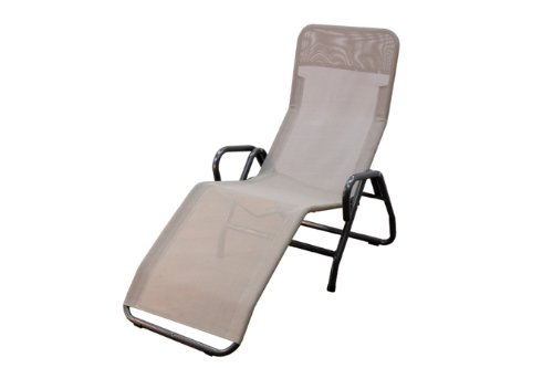 MFG 2603309 B&auml;derliege Pool 3 Gestell grau, Bezug taupe