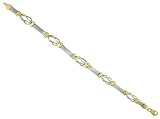 14K Two Tone Fancy Link Bracelet