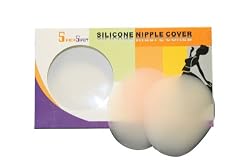 Reusable Super Thin Smooth Body Contour 100% Silicone Waterproof Nipple Cover Pasties Non-Adhesive (Adheres with Body Heat), Nude