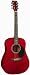 J Reynolds Dreadnought Full Size Acoustic Guitar- Transparent Red