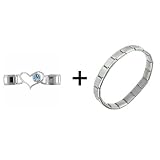 Id Heart Link March Birthstone Italian Charm Bracelet
