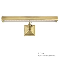 WAC Lighting PL-LED24-27-BB LED Hard Wired Picture Light, Burnished Brass Finish with Frosted Glass