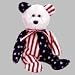 TY BEANIE BABY SPANGLE BEAR - WHITE FACE Plush Beanbag