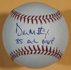 Don Mattingly Autographed/Hand Signed New York Yankees MLB Baseball
