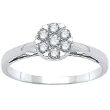 Cluster Set Round Diamond Engagement Ring (1/3 carat ttw)