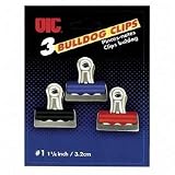 Bulldog Clip, 1-1/4, Assorted Colors (OIC30117) Qty-2