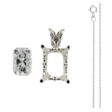 1.00 Carat Radiant Diamond Solitaire Pendant on 20 inch Chain Choice of White or Yellow Gold K-SI1