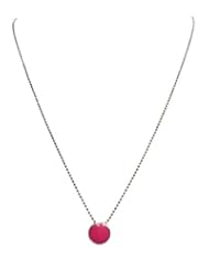 OWC Sterling silver enamel dot pendant, red