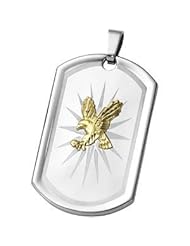 Joyas Alternativas™ Stainless Steel Eagle Dog Tag Pendant