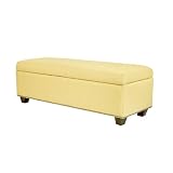 angelo:HOME Kent Storage Bench Ottoman in Washed Buttercream Yellow