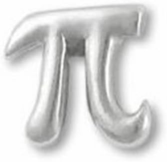 Pi Symbol 3D Pewter Lapel Pin Math Physics Tie Clip Hand Cast
