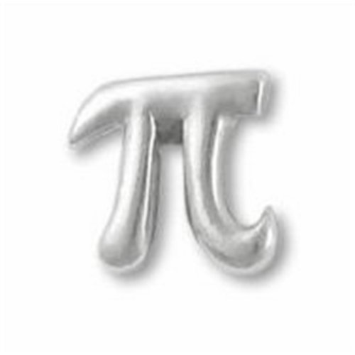 Pi Symbol 3D Pewter Lapel Pin Math Physics Tie Clip Hand Cast