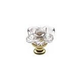 Baldwin 4306.030 Floral Shaped Swarovski Crystal 1-Inch Diameter Cabinet Knob, Polished Brass - Lacquered