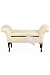 Rolled-arm Double Window Seat 45w W/o Skirt Ivory Damask