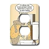 Londons Times Funny Dogs Cartoons - Doggie Bottled Water - Light Switch Covers - 2 plug outlet cover