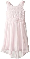 Girls High-Low-Hem Glittering Lace Ballerina Polyester/Spandex  Dress