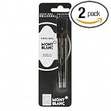 Original Mont Blanc Fine Point Black Rollerball Refills - Made in Germany (2 Pack)