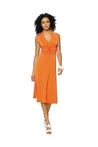 Shirred V-neck dress