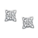 Sterling Silver Celtic Knot Stud Earrings - 10mm x 10mm