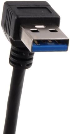 (Pack of 2) USB 3.0 Right Angle 90 degree Extension Cable Male to Female Adapter Cord