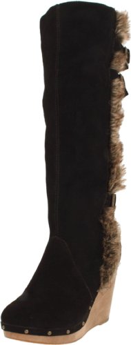 Naughty Monkey Womens Rabbit Wedge Boot
