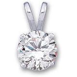 14K White Gold Created Moissanite Pendant