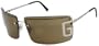 Dolce & Gabbana D&G 400S 130 Fashion Sunglasses, Shield-Style, Big Logo, Chrome Silver Frame/ Brown Lenses