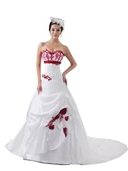 A-line Strapless Applique Spring Fall Winter Sweetheart  Taffeta  Ball Gown  Dress with a Chapel Train  With a Ribbon  and a Sash 