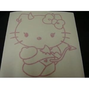 "Hello Kitty" Racing Car Decal Sticker (New) Pink Devil Style X2