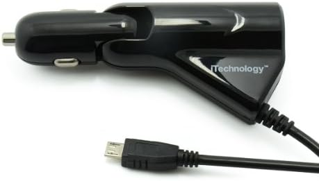 TGOM 180 Degree Swivel Car Charger with micro usb 1.2 M Cable for Smartphones &amp; extra USB Port Made for iPhone 5, iPad Mini, iPad 4th Gen, iPod Touch 5th Gen, iPod Nano 7th generation Samsung Galaxy Tab P3110, and more