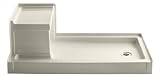 Kohler K-1976-47 Tresham 60-Inch by 32-Inch Shower Receptor with Integral Seat and Right-Hand Drain, Almond