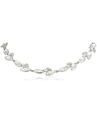 Nina Marjoram Marquis Crystal and Pave Leaf Necklace