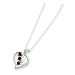 Sterling Silver Heart with Cascading Rubies Necklace with 18 inch Sterling Silver chain