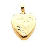 Children's Heart Pendant - 14k 9mm Child's Heart Locket Pendant