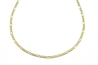 Necklace 9ct Yellow Gold Figaro Chain 46cm Length Model Aff 060