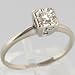 14K White Gold Diamond Solitaire Engagement Ring - OldCities Art Deco Jewelry