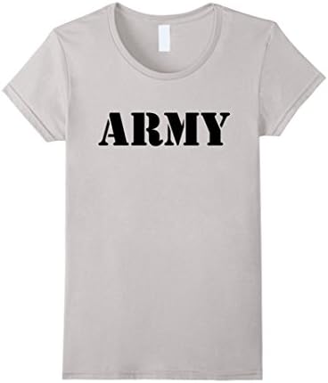Women's ARMY Physical Training US Military PT T Shirt Medium Silver