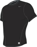 Nike Pro Core Crew Short Sleeve Top (Black Large)
