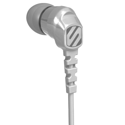 SCOSCHE hp200s Noise Isolation Earbuds with slideLINE Remote and Mic - Retail Packaging - Silver