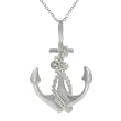 Sterling Silver Anchor with Rope Necklace