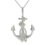 Sterling Silver Anchor with Rope Necklace